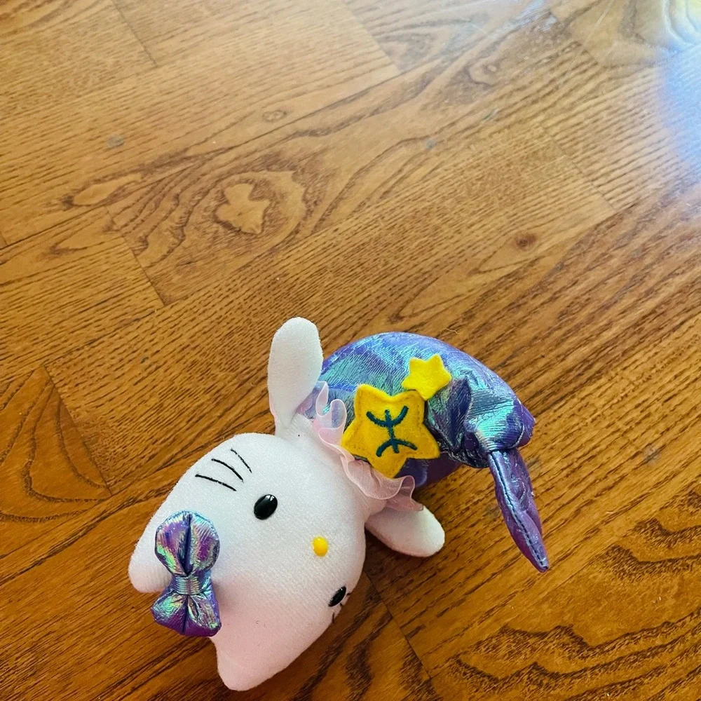Sanrio white purple hello kitty mermaid small plush 6”
